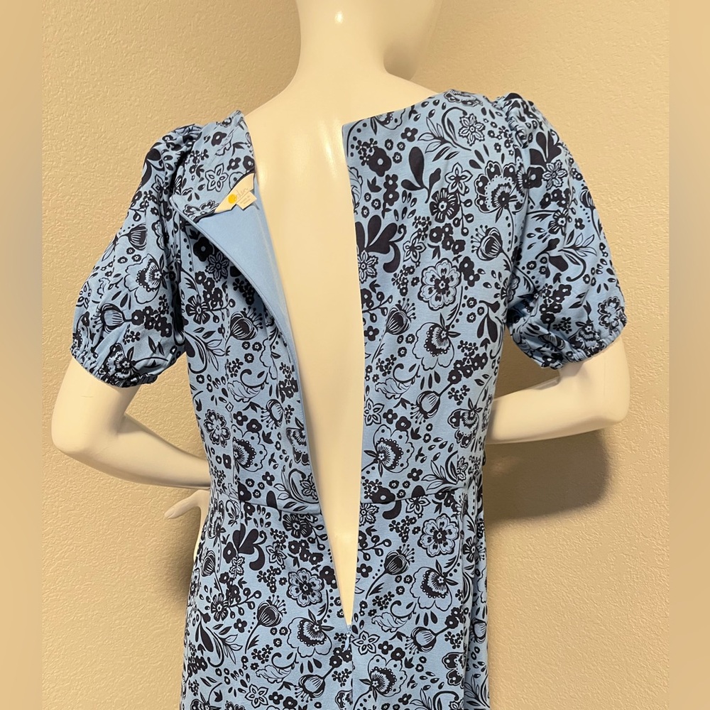 BODEN Women’s Blue & Black Nancy Jersey Paisley SS Midi Dress Size US 12R - Picture 7 of 14